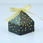Boîtes à bonbons pliantes en carton, boîte d'emballage de cadeau de mariage, avec ruban, forme de maison