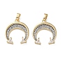 Латунные микропаве прозрачные подвески с фианитом, Луна прелести