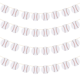 8 пакеты бумажные бейсбольные подвесные баннеры, украшения для спортивных вечеринок, с односторонней самоклеящейся лентой