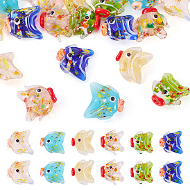 18 шт 6 цвета бусины лэмпворк ручной работы, рыба