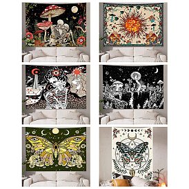 Mushroom Polyester Wall Tapestry, Rectangle Trippy Tapestry for Wall Bedroom Living Room