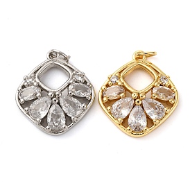 Латунные микро проложить кубического циркония подвески, ромб прелести, с целью перехода в кольце, долговечный, без кадмия и без свинца, стойки покрытие
