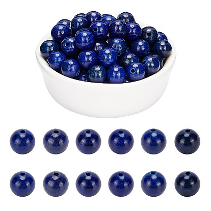 Natural Lapis Lazuli Round Beads Strands, Dyed