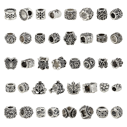 120 шт 20 стиль тибетский стиль сплав европейский бисер эмалированные оправы, бусины с большим отверстием, без свинца, снежинка