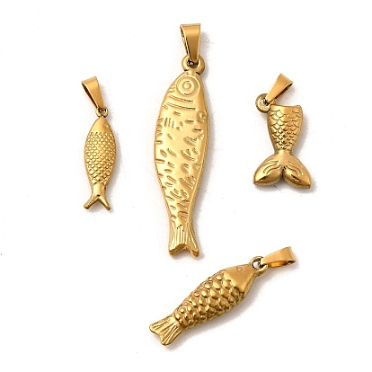 304 подвески из нержавеющей стали, с 201 защелкой из нержавеющей стали на поручнях, ионное покрытие (ip), очарование рыбы