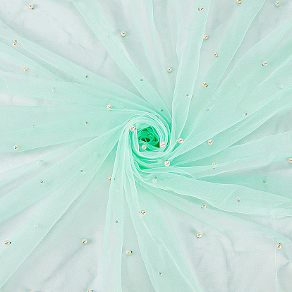 3 ярдов полиэфирной сетчатой ткани, с имитацией жемчуга