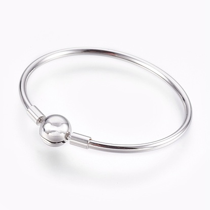 304 Stainless Steel European Style Bangle Making, with Clasps