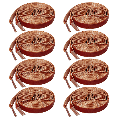 8 пары односторонних бархатных шнурков для обуви, плоский