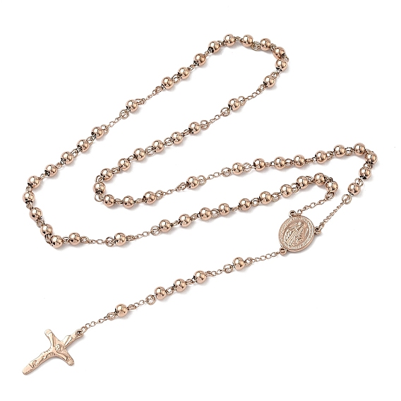 304 шарик ожерелья из нержавеющей стали четки, овальные с рисунками " virgin mary", крест, на Пасху