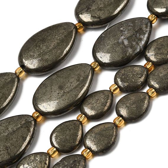 Природного пирита бисер нитей, с бисером, квартира слеза