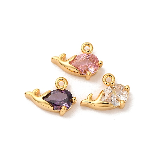 Латунные микро проложить кубического циркония подвески, , долговечный, без никеля , реальный 18 k позолоченный