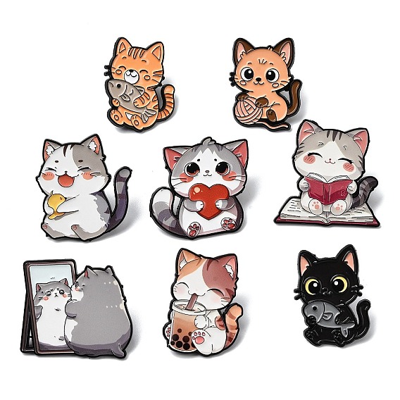 Булавки с кошачьей эмалью, булавки для лацканов из сплава для одежды рюкзака