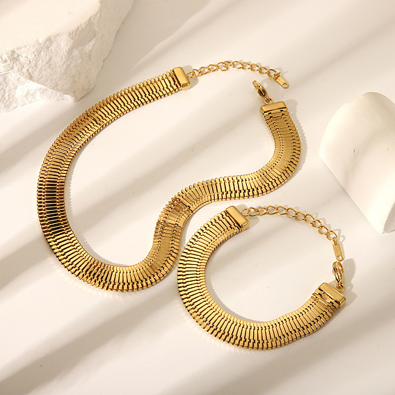 304 комплекты браслетов и ожерелий из нержавеющей стали для женщин