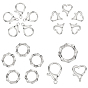 18Pcs 3 Style Zinc Alloy Lobster Claw Clasps and Spring Gate Rings, Heart & Parrot Trigger & Polygon Ring