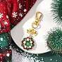 Рождественский венок стеклянные и ракушечные жемчужины и стеклянные семена подвесные украшения, с сплава шарнирного когтя омара застежками