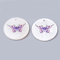 Freshwater Shell Pendants, Flat Round with Butterfly