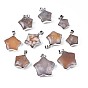 Natural Cherry Blossom Agate Pendants, with Platinum Plated Iron Findings, Star