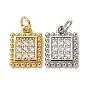 Латунные микропаве прозрачные кубические циркониевые подвески, квадратных амулеты, с целью перехода в кольце, стойки покрытие, долговечный, без свинца и без кадмия
