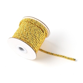 3-Ply Polyester & Metallic Cord Cord, with Spool, Twisted Rope, for DIY Cord Jewelry Findings