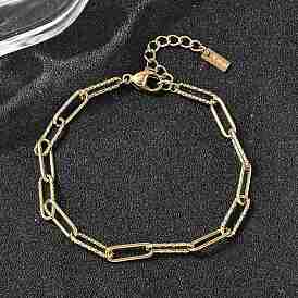 304 женские браслеты-цепочки со скрепками из нержавеющей стали, ионное покрытие (ip)
