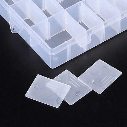 Récipients de stockage de perles en matière plastique, boîte de séparation réglable, 14x20x3.7 cm