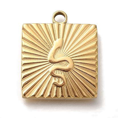 Ионное покрытие (ip) 304 подвески из нержавеющей стали, квадрат с подвеской в виде змеи