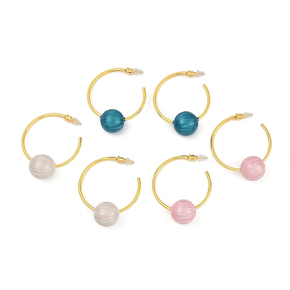 Круглые латунные эмалевые серьги-кольца для женщин, реальный 22 k позолоченный