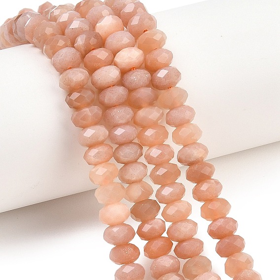 Натуральный Sunstone бисер пряди, рондель, граненые