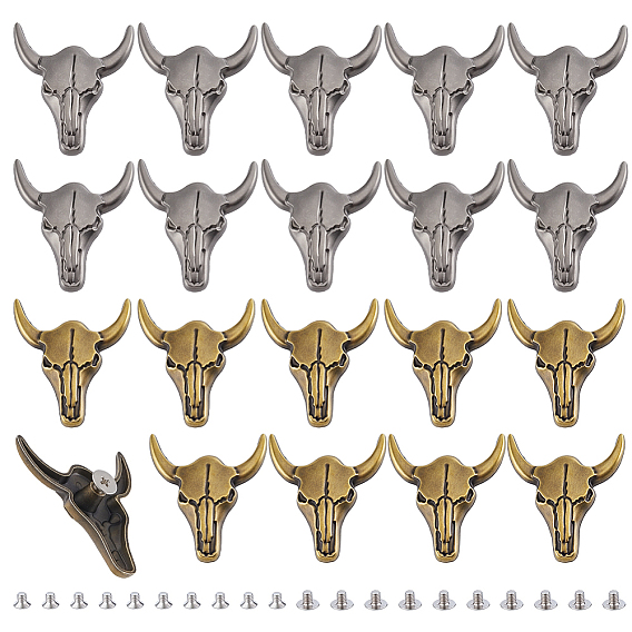 20 сумки 2 цвета сплав полутрубчатые заклепки, поголовье крупного рогатого скота, с железным винтом