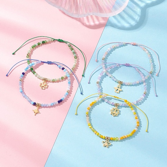 304 подвеска-брелок из нержавеющей стали, Браслет из стеклянных бусин, плетеный из бусин для женщин