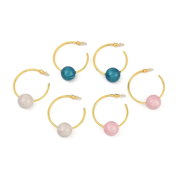 Круглые латунные эмалевые серьги-кольца для женщин, реальный 22 k позолоченный