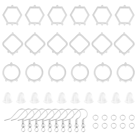Наборы для изготовления сережек-люстр из нержавеющей стали своими руками 304, в том числе звенья компонентов люстры, прыжковые кольца и крючки для сережек, разнообразные
