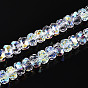 Electroplate Glass Beads Strands, Rondelle, Faceted, AB Plated