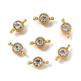 201 плоские круглые подвески-подвески из нержавеющей стали с кристаллами и стразами