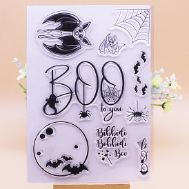 Halloween Theme Clear Silicone Stamps, for DIY Scrapbooking, Photo Album Decorative, Cards Making, Stamp Sheets, Film Frame