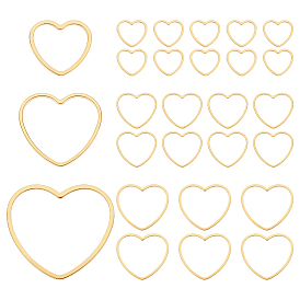 36 шт. 3 стили 201 соединительные кольца из нержавеющей стали, сердце