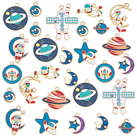 48 шт 12 стиль подвески из сплава эмали, горный хрусталь с блестками, стойки обшивки сплава эмали подвески, разнообразные