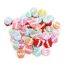 Cup Cake Food Grade Eco-Friendly Silicone Beads, Chewing Beads For Teethers, DIY Nursing Necklaces Making