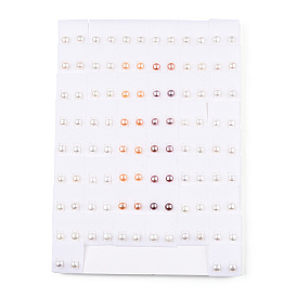 Aretes de perlas naturales teñidas, aretes de poste de bola redonda con 925 pasadores de plata esterlina para mujer