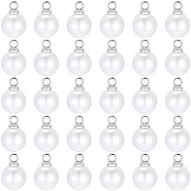 100шт. подвески из АБС-пластика с жемчугом, круглые, с петлей из сплава