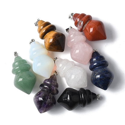 Драгоценный камень подвески, с латунной найти, конус