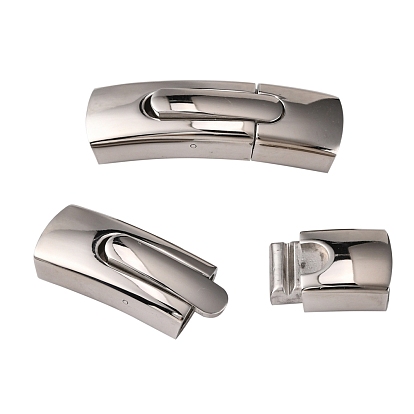 Mixed Styles Rectangle 304 Stainless Steel Matte or Glazed Bayonet Clasps