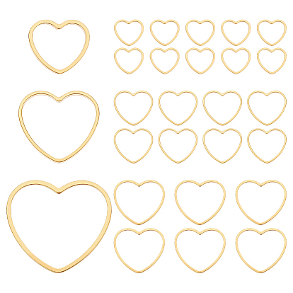 36 шт. 3 стили 201 соединительные кольца из нержавеющей стали, сердце