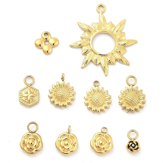 Ионное покрытие (ip) 304 подвески из нержавеющей стали, цветочный шарм