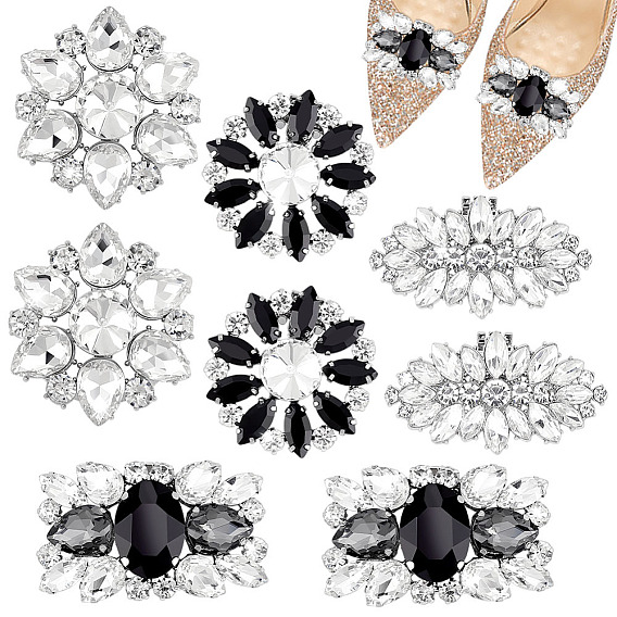 8шт 4 стили латунные стразы украшения для обуви, съемные пряжки для обуви