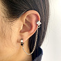 Edgy Gothic Metal Ear Cuff with Chain for Non-Pierced Ears - Unique and Cool Fashion Accessory