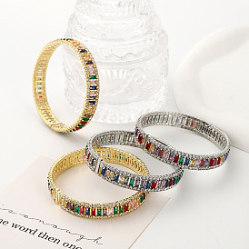 Colorful Zirconia Diamond Bracelet Elastic Opening Fashion Jewelry Bangle