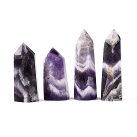 Натуральные ограненные шестиугольные призматические камни аметиста, палочки для медитации и балансировки энергии рейки