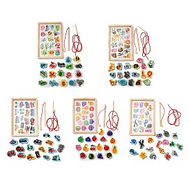 Wooden Magnetic Fishing Games, Montessori Toys, Animal Vehicle Fruit Cognition Game for Toddlers Kids, Educational Preschool Beading Toy Gift
