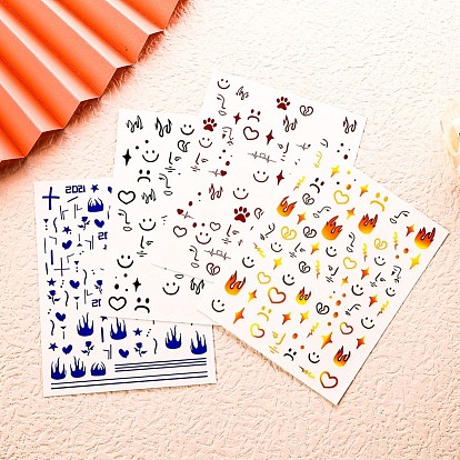 Nail Art Stickers Decals, with Self Adhesive, for Nail Tips Decorations